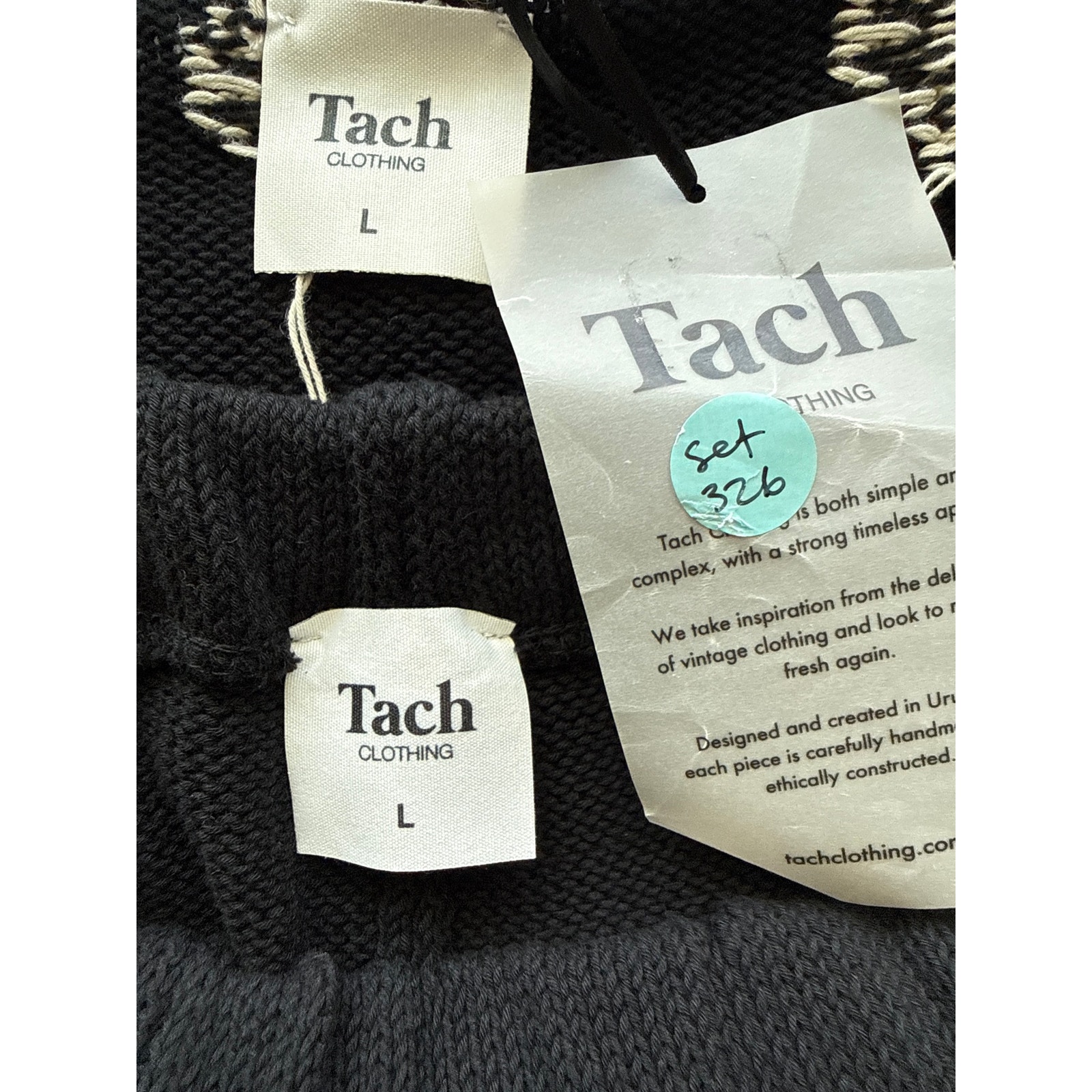 Tach Clothing Alessia Cotton Knit Shorts Set Black White Size Large — image 8 of 8